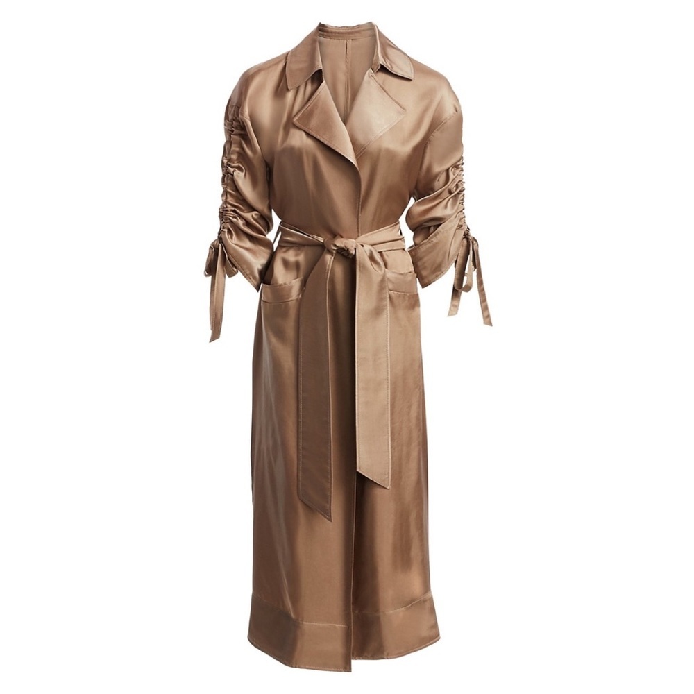 Cinq à Sept Aziza Duster Trench Coat Pewter XS/S NWT - Picture 4 of 16